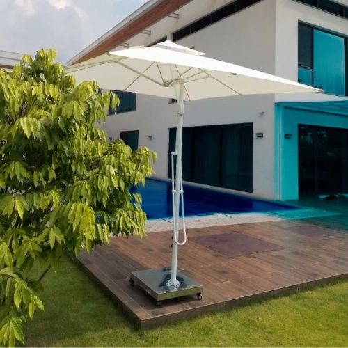 Ô dù hòa phát lệch tâm vuông 3m màu trắng